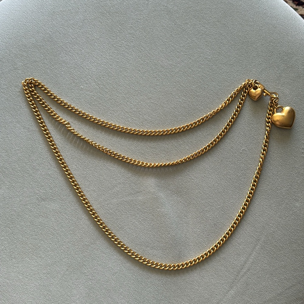 Chic Gold Heart Charm Chain Belt